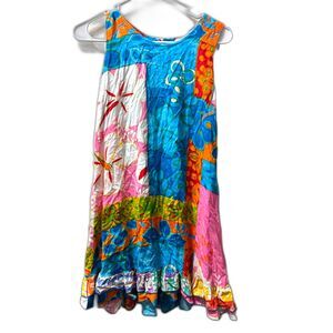 Jams World Lil' People Dress Girls sz Large Multicolor Floral Patchwork Tropical